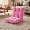 Adjustable 14-position Cushioned Floor Chair-Pink - Pink - Floor Chairs
