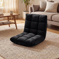 Adjustable 14-Position Floor Chair Folding Lazy Gaming Sofa Chair-Black - Black - Floor Chairs