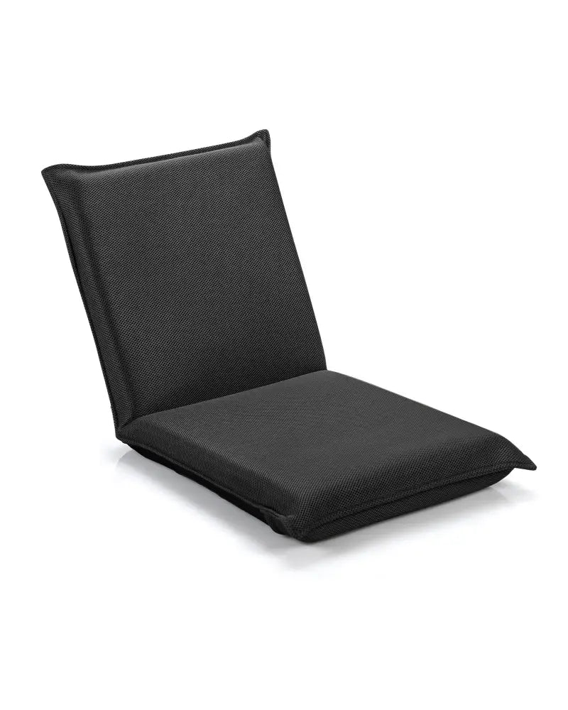 Adjustable 6 Positions Folding Lazy Man Sofa Chair Floor Chair-Black - Black - Floor Chairs