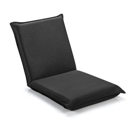 Adjustable 6 Positions Folding Lazy Man Sofa Chair Floor Chair-Black - Black - Floor Chairs