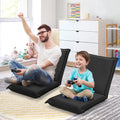 Adjustable 6 Positions Folding Lazy Man Sofa Chair Floor Chair-Black - Black - Floor Chairs