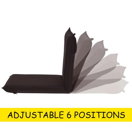 Adjustable 6 positions Folding Lazy Man Sofa Chair Floor Chair-Coffee - Brown - Floor Chairs