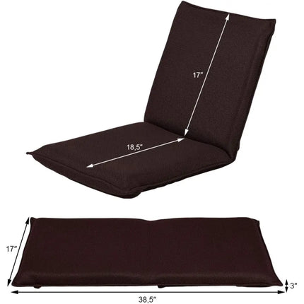 Adjustable 6 positions Folding Lazy Man Sofa Chair Floor Chair-Coffee - Brown - Floor Chairs