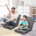 Adjustable 6 positions Folding Lazy Man Sofa Chair Floor Chair-Gray - Gray - Floor Chairs