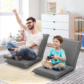 Adjustable 6 positions Folding Lazy Man Sofa Chair Floor Chair-Gray - Gray - Floor Chairs
