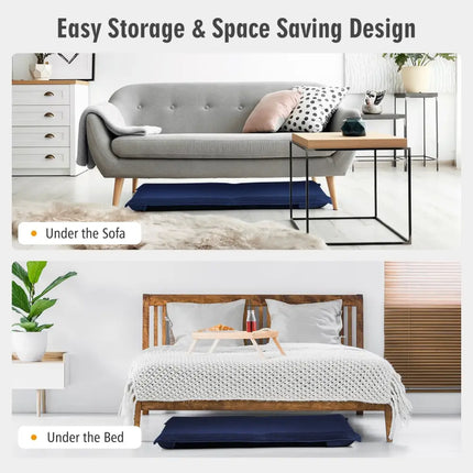 Adjustable 6 positions Folding Lazy Man Sofa Chair Floor Chair-Navy - Navy - Floor Chairs