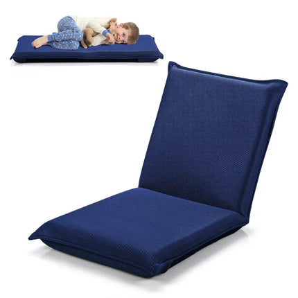 Adjustable 6 positions Folding Lazy Man Sofa Chair Floor Chair-Navy - Navy - Floor Chairs