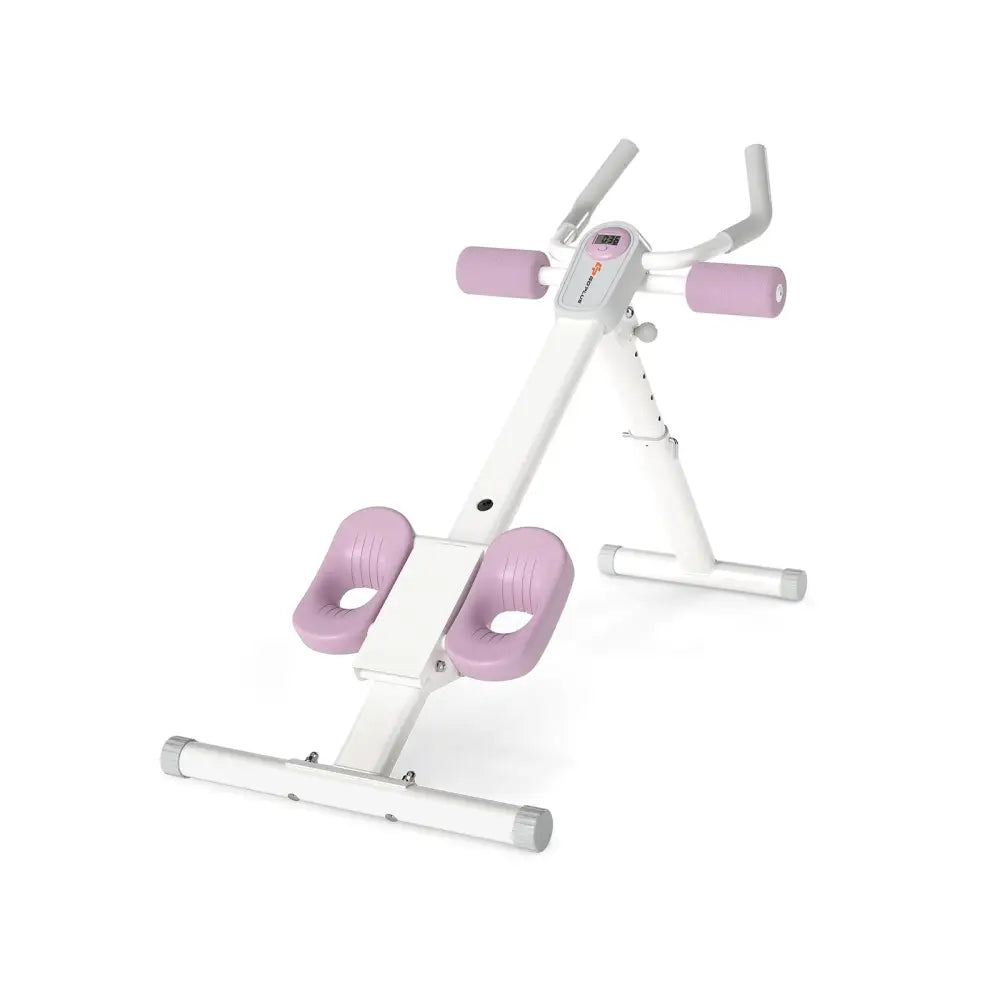 Adjustable Abdominal Trainer Ab Workout Machine Foldable Ab Cruncher-White - White - Rowing Machines