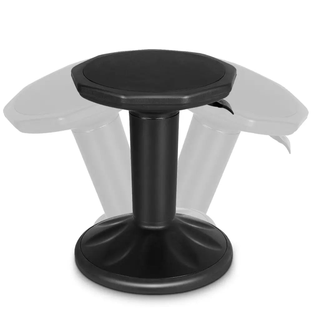 Adjustable Active Learning Stool Sitting Home Office Wobble Chair with Cushion Seat -Black - Black - Kneeling Chairs