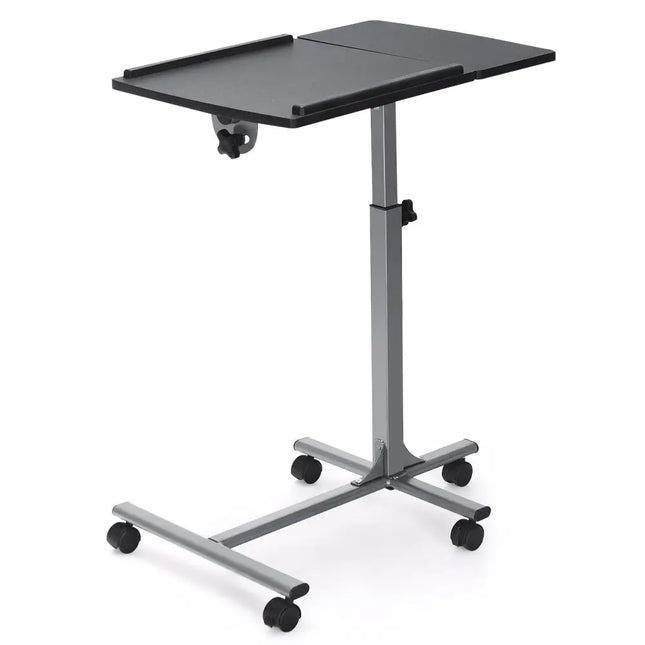 Adjustable Angle Height Rolling Laptop Table - Black - Laptop Tables & Printer Stands