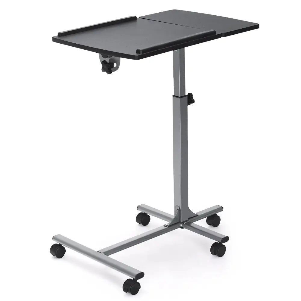 Adjustable Angle Height Rolling Laptop Table - Black - Laptop Tables & Printer Stands