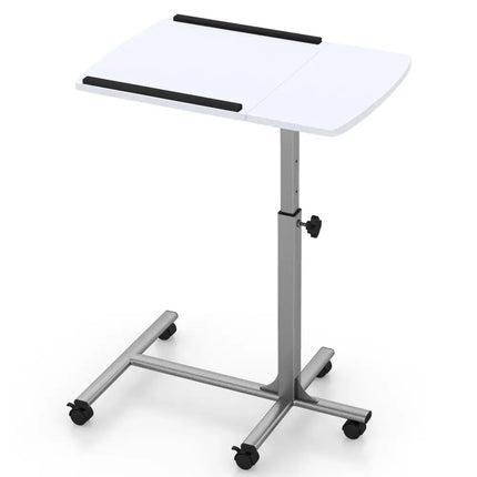Adjustable Angle Height Rolling Laptop Table-White - White - Laptop Tables & Printer Stands