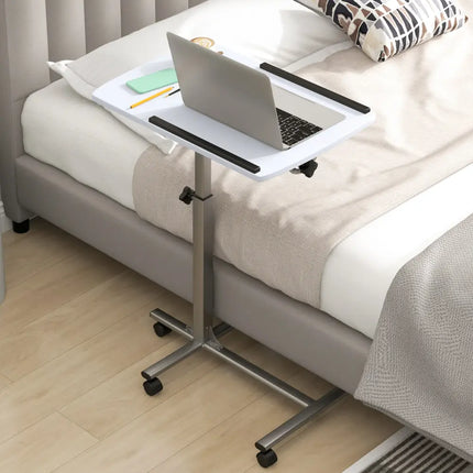 Adjustable Angle Height Rolling Laptop Table-White - White - Laptop Tables & Printer Stands