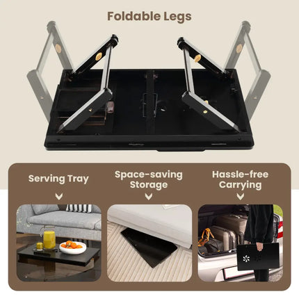 Adjustable Bamboo Laptop Desk with Tilting Top and Drawer-Brown - Brown - Laptop Tables & Printer Stands