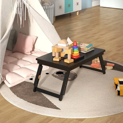Adjustable Bamboo Laptop Desk with Tilting Top and Drawer-Brown - Brown - Laptop Tables & Printer Stands