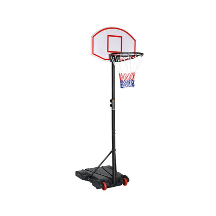 Adjustable Basketball Hoop System Stand with Wheels - Black - Sport Equipments