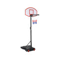 Adjustable Basketball Hoop System Stand with Wheels - Black - Sport Equipments