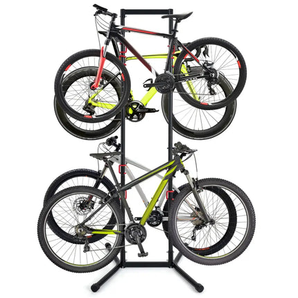 Adjustable Bike Storage Rack with Vertical Stand for 4 Bikes and Garage - Garages
