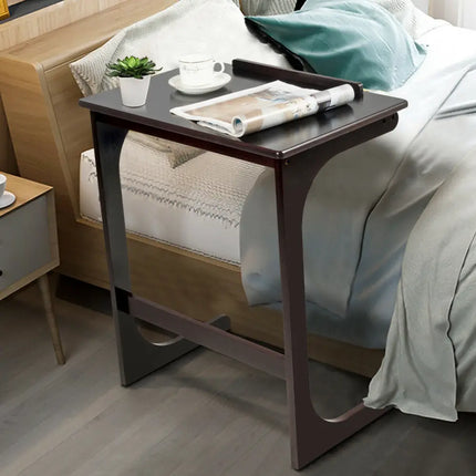 Adjustable C-Shape Couch End Table wth Tilting Top-Brown - Brown - End & Side Tables