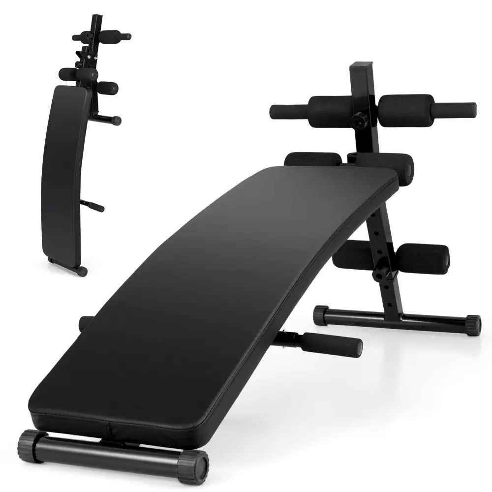 Adjustable Decline Sit Up Bench for Exercise for Home Gym - Black - Benches Racks & Bars