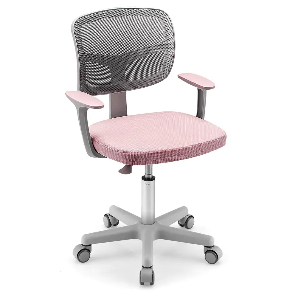 Adjustable Desk Chair with Auto Brake Casters for Kids-Pink - Pink - Kids Chairs & Seating