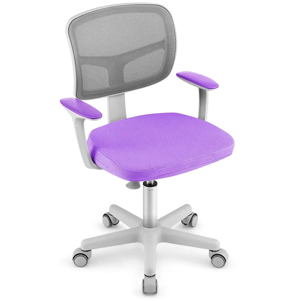 Adjustable Desk Chair with Auto Brake Casters for Kids-Purple - Purple - Kids Chairs & Seating
