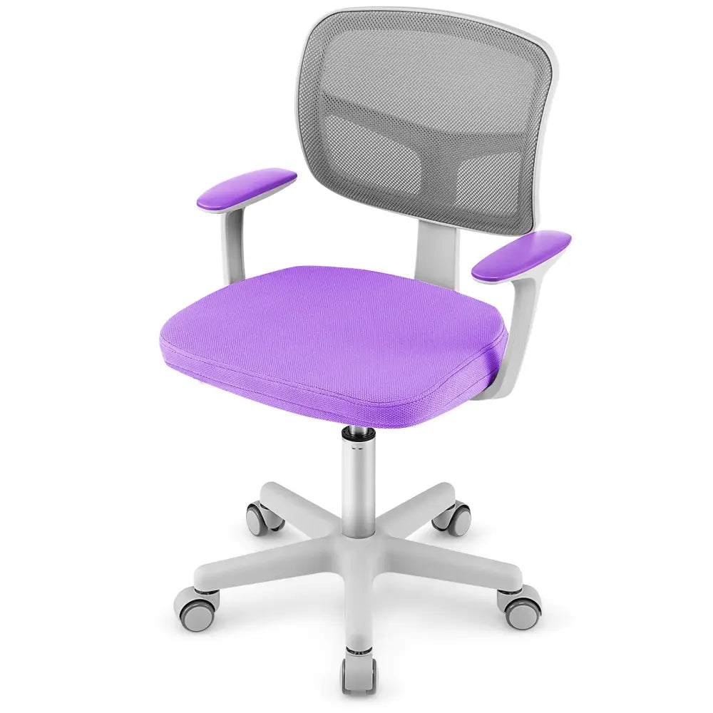 Adjustable Desk Chair with Auto Brake Casters for Kids-Purple - Purple - Kids Chairs & Seating