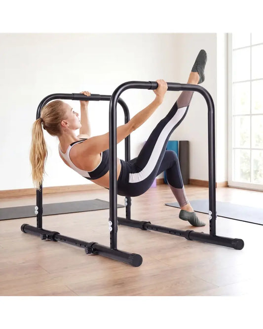 Adjustable Dip Bar Station with 660 LBS Capacity for Home Gym-Black - Black - Yoga Accessories