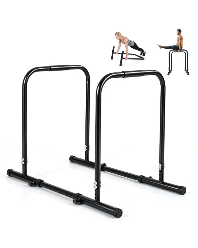Adjustable Dip Bar Station with 660 LBS Capacity for Home Gym-Black - Black - Yoga Accessories
