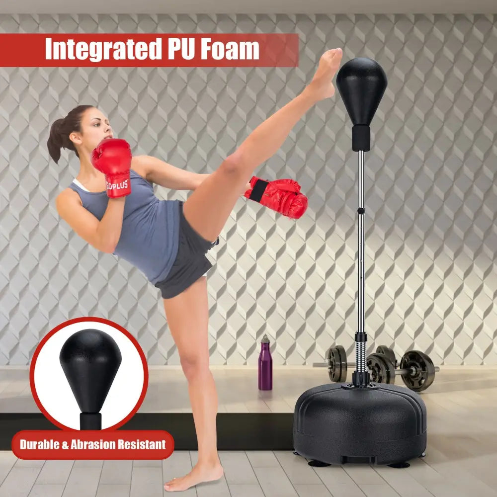 Adjustable Freestanding Punching Bag with Boxing Gloves for Adults and Kids - Black - Boxing & Martial Arts