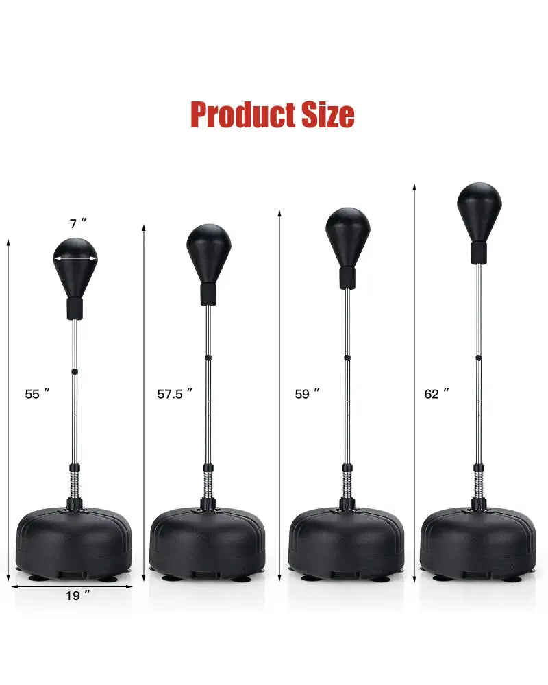 Adjustable Freestanding Punching Bag with Boxing Gloves for Adults and Kids - Black - Boxing & Martial Arts