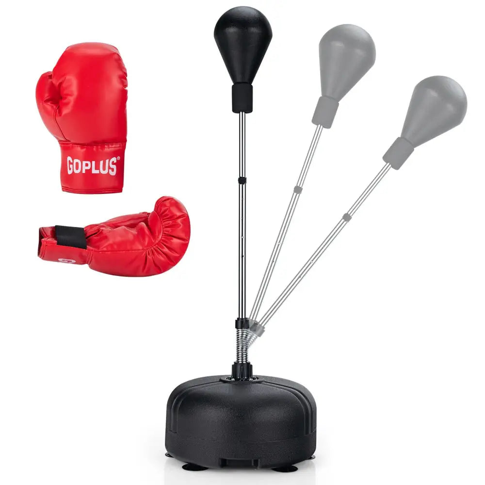 Adjustable Freestanding Punching Bag with Boxing Gloves for Adults and Kids - Black - Boxing & Martial Arts