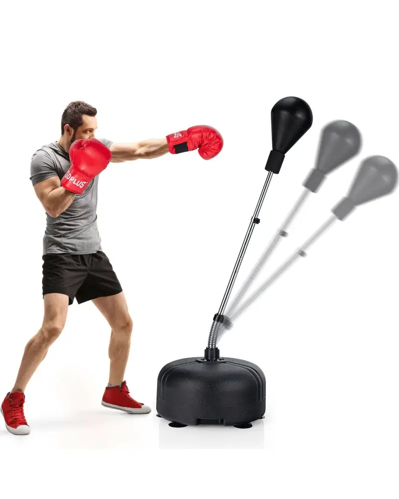 Adjustable Freestanding Punching Bag with Boxing Gloves for Adults and Kids - Black - Boxing & Martial Arts