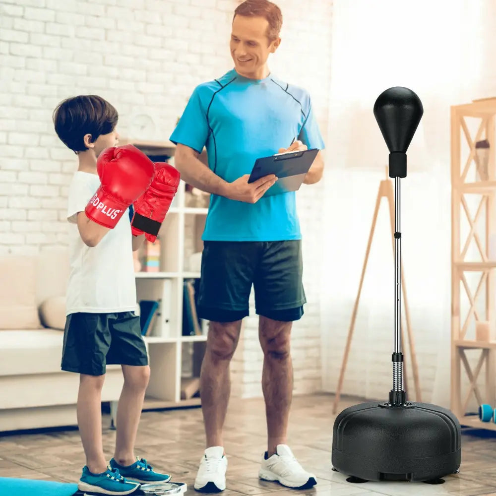 Adjustable Freestanding Punching Bag with Boxing Gloves for Adults and Kids - Black - Boxing & Martial Arts