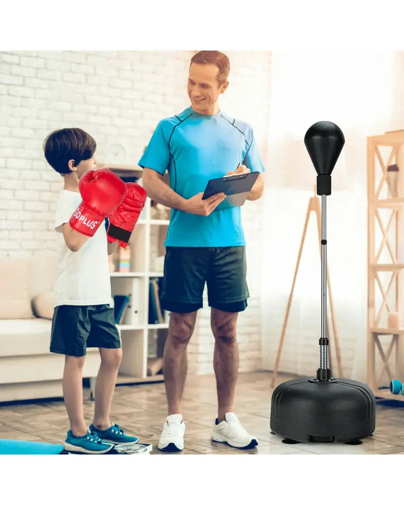 Adjustable Freestanding Punching Bag with Boxing Gloves for Adults and Kids - Black - Boxing & Martial Arts