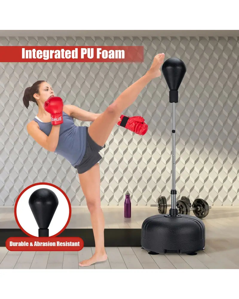 Adjustable Freestanding Punching Bag with Boxing Gloves for Adults and Kids - Black - Boxing & Martial Arts
