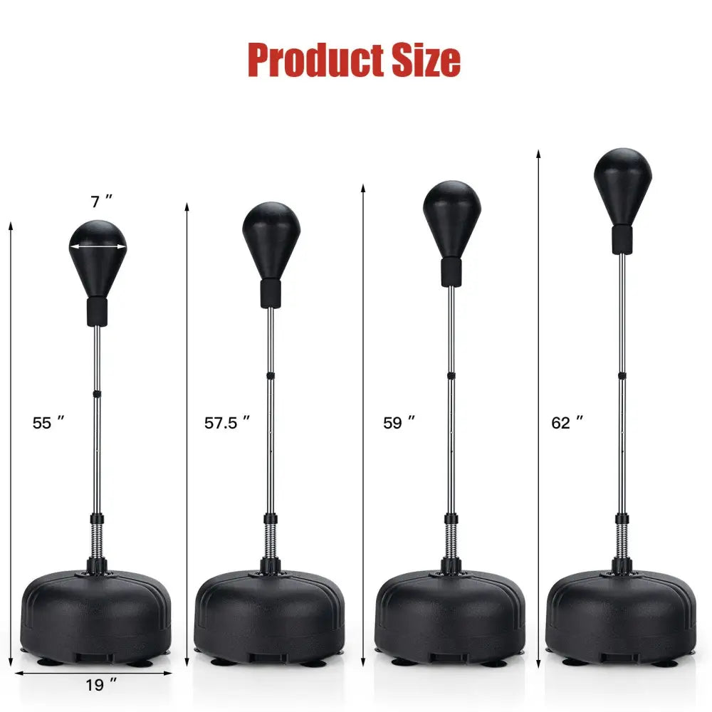 Adjustable Freestanding Punching Bag with Boxing Gloves for Adults and Kids - Black - Boxing & Martial Arts
