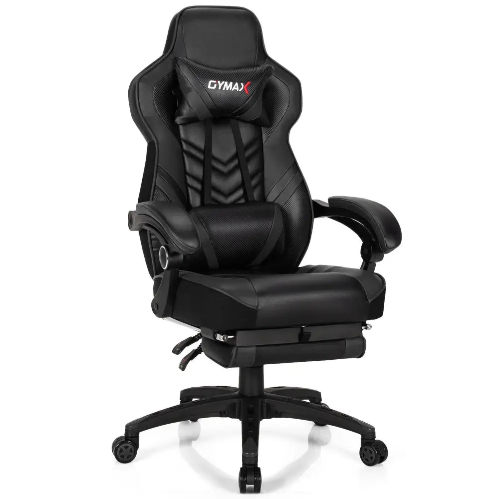 Adjustable Gaming Chair with Footrest for Home Office-Black - Black - Gaming Chairs