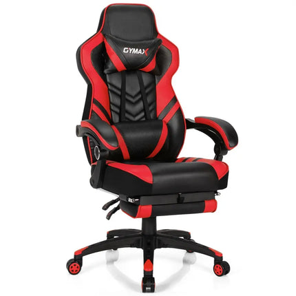 Adjustable Gaming Chair with Footrest for Home Office-Red - Red - Home Office
