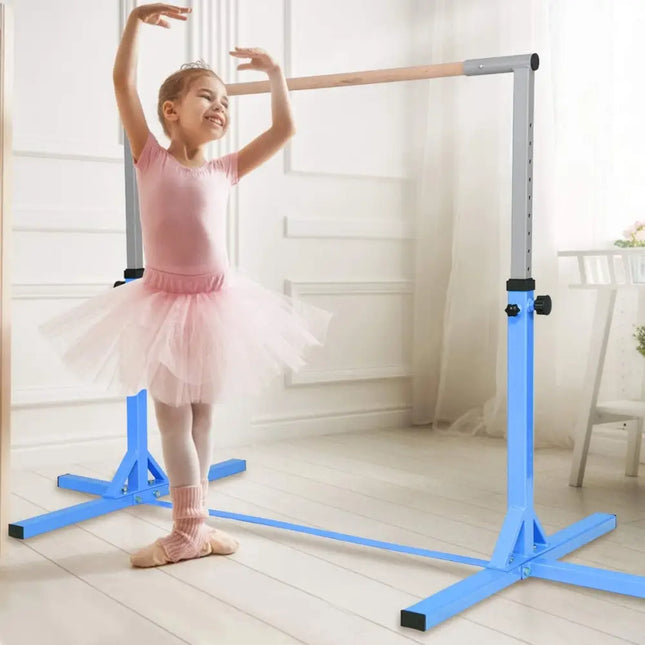 Adjustable Gymnastics Bar Horizontal Bar for Kids-Blue - Blue - Toy Sports