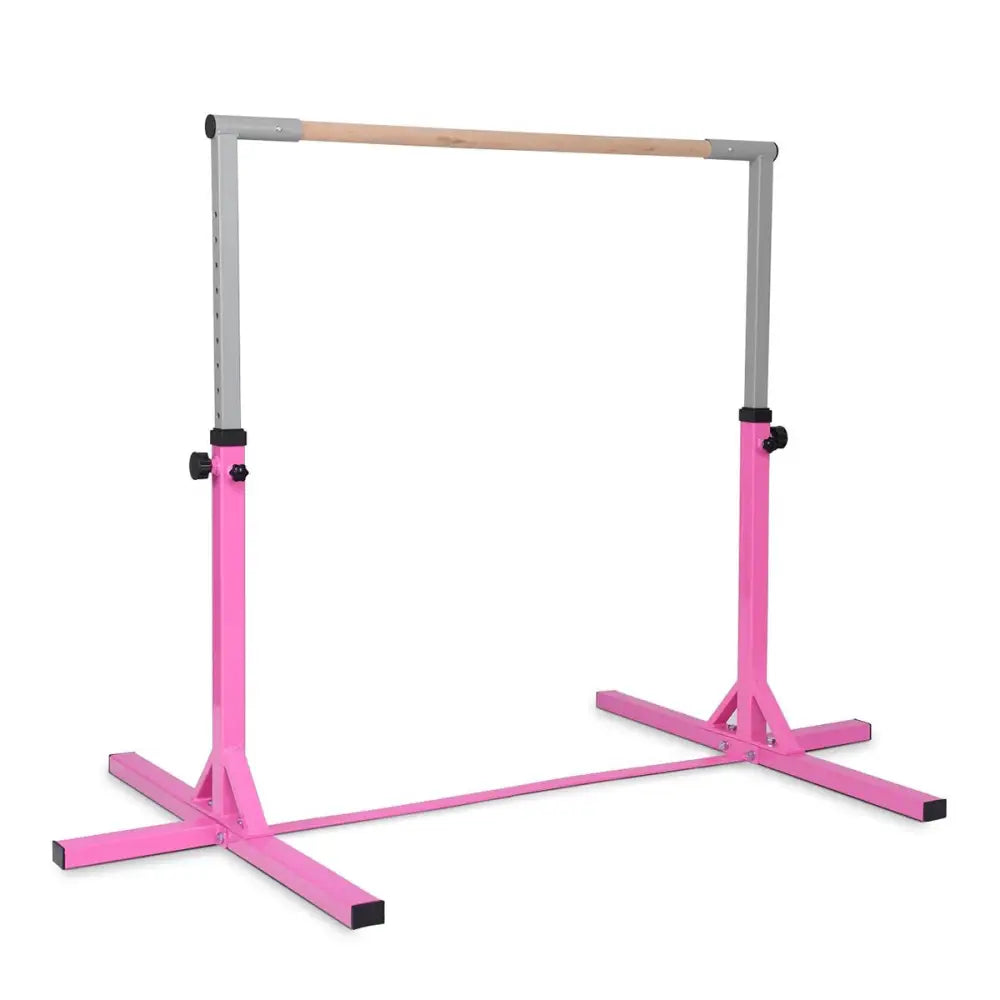 Adjustable Gymnastics Bar Horizontal Bar for Kids-Pink - Pink - Toy Sports