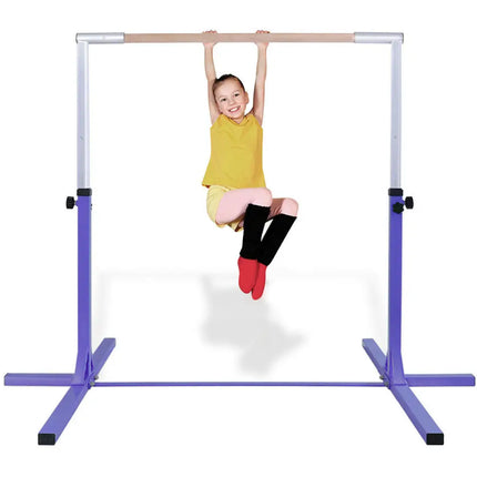 Adjustable Gymnastics Bar Horizontal Bar for Kids-Purple - Purple - Toy Sports
