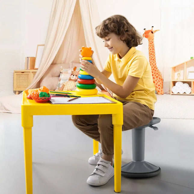 Adjustable-Height Wobble Chair Active Learning Stool for Office Stand Up Desk-Gray - Gray - Kneeling Chairs