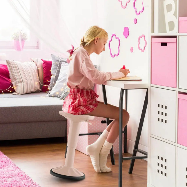 Adjustable-Height Wobble Chair Active Learning Stool for Office Stand Up Desk-Pink - Pink - Kneeling Chairs