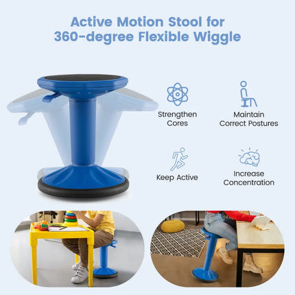 Adjustable-Height Wobble Chair Active Learning Stool for Office Stand Up Desk-Navy - Navy - Kneeling Chairs
