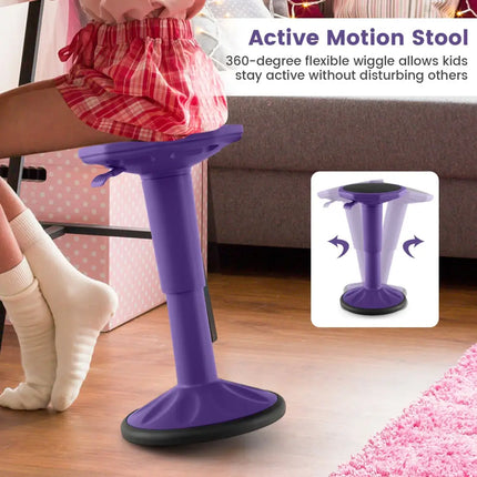 Adjustable-Height Wobble Chair Active Learning Stool for Office Stand Up Desk-Purple - Purple - Kneeling Chairs
