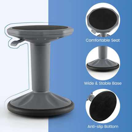 Adjustable-Height Wobble Chair Active Learning Stool for Office Stand Up Desk-Gray - Gray - Kneeling Chairs