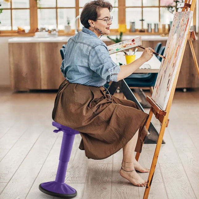 Adjustable-Height Wobble Chair Active Learning Stool for Office Stand Up Desk-Purple - Purple - Kneeling Chairs