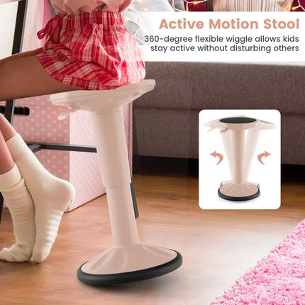 Adjustable-Height Wobble Chair Active Learning Stool for Office Stand Up Desk-Pink - Pink - Kneeling Chairs