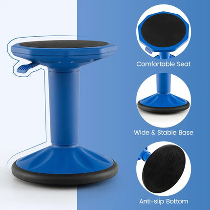 Adjustable-Height Wobble Chair Active Learning Stool for Office Stand Up Desk-Navy - Navy - Kneeling Chairs